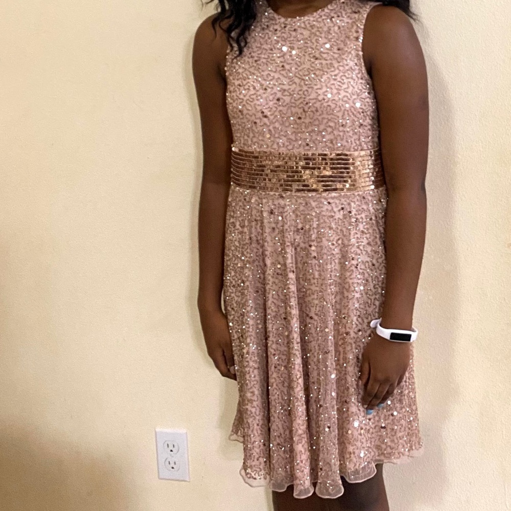 Beautiful rose gold Ashley Lauren cocktail dress